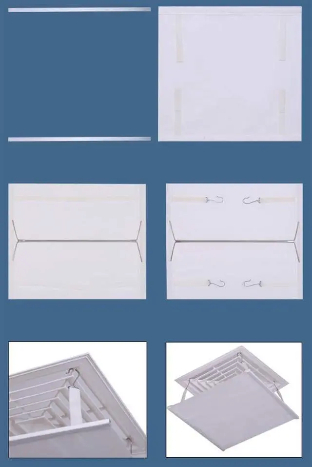 Alt view image 6 of 6 - Canvas Adjustable Reusable Heat and Air Deflector White 17.5"x17.5" | for Drop Ceiling Vents RV, Home HVAC, AC and Ceiling Registers Air Conditioner Deflector
