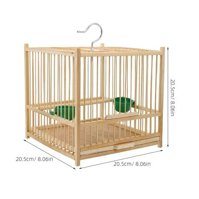 Alt view image 6 of 7 - Portable Bird Cage for Parakeet Cockatiel Handmade Birdcage Small Birdcage