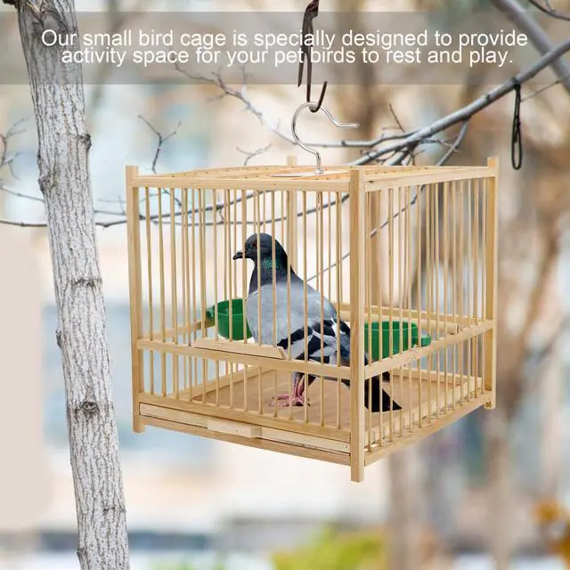 Alt view image 4 of 7 - Portable Bird Cage for Parakeet Cockatiel Handmade Birdcage Small Birdcage