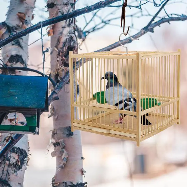 Alt view image 5 of 7 - Portable Bird Cage for Parakeet Cockatiel Handmade Birdcage Small Birdcage