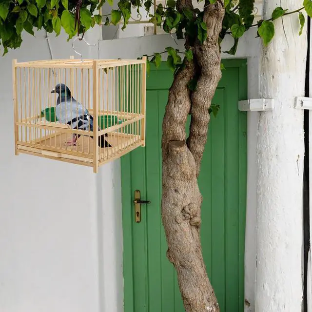 Alt view image 7 of 7 - Portable Bird Cage for Parakeet Cockatiel Handmade Birdcage Small Birdcage