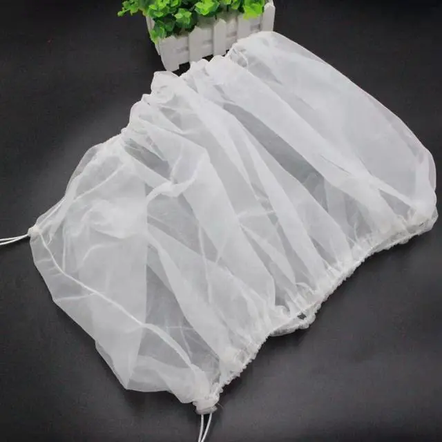Alt view image 3 of 5 - Adjustable Birdcage Seed Catcher Feather Catcher Bird Cage Cover Net Airy Soft Skirt Guard Birdcage Nylon Mesh Netting for Parrot Macaw Parakeet Round Square Cage (118 x 32 Inch, White)