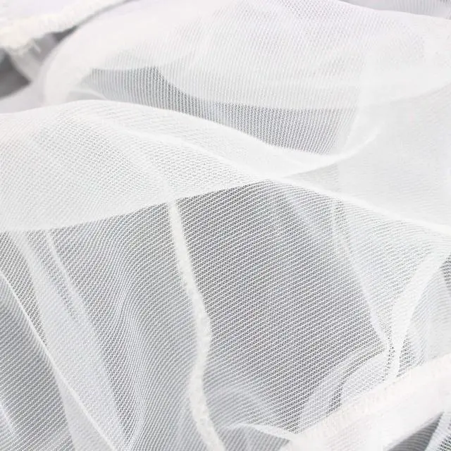 Alt view image 5 of 5 - Adjustable Birdcage Seed Catcher Feather Catcher Bird Cage Cover Net Airy Soft Skirt Guard Birdcage Nylon Mesh Netting for Parrot Macaw Parakeet Round Square Cage (118 x 32 Inch, White)