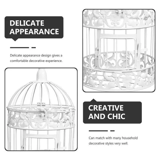 Alt view image 6 of 7 - Metal Bird Cage Centerpiece, Hanging Birdcage Lantern, Birdcage Wedding Centerpiece, for Wedding, Birthday, Party, Home Decoration