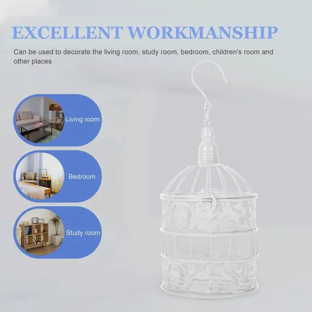 Alt view image 5 of 7 - Metal Bird Cage Centerpiece, Hanging Birdcage Lantern, Birdcage Wedding Centerpiece, for Wedding, Birthday, Party, Home Decoration