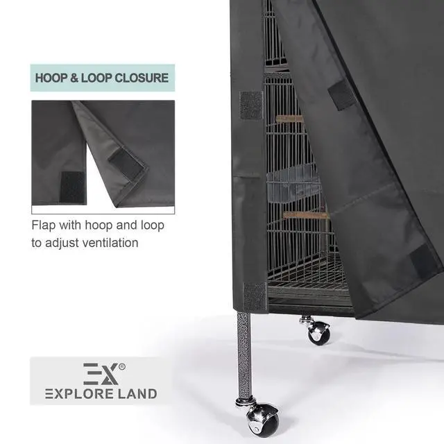 Alt view image 5 of 7 - Bird Universal Pet Cage Cover Good Night, Black, L | For Cats, Mink, Totoro, Parakeet, Parrot and Small Animals