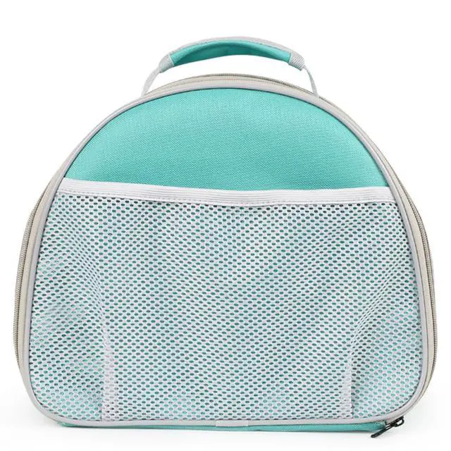 Alt view image 3 of 6 - Bird Travel Carrier Cage, with Stainless Steel Metal Window and Wood Perch, Portable Bag for Cockatiel Parakeet Conure Green Cheek Budgie (Green, Steel Window)