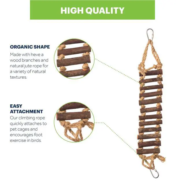 Alt view image 3 of 6 - Rope Ladder Bird Toy Hanging Birdcage Toy for Climbing | Accessories for Small to Medium Birds, Foot Exercise, Beak Use, Mental Enrichment, and Interactive Play