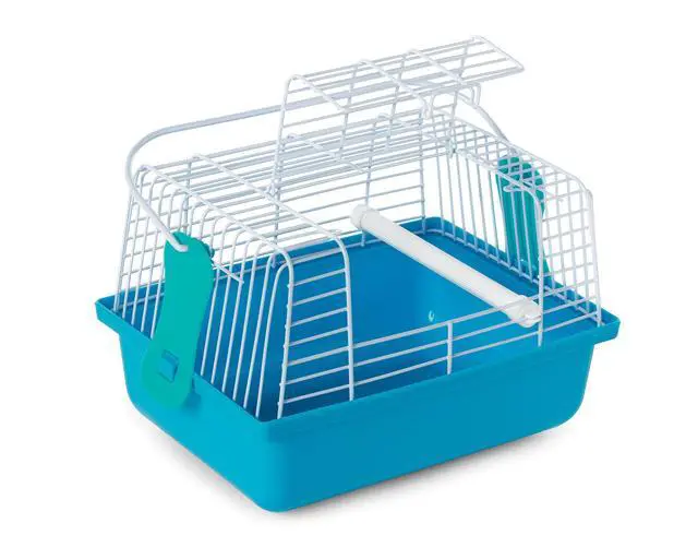 Alt view image 2 of 4 - Travel Cage for Birds and Small Animals, Blue (SP1304BLUE) | Small Parakeet, Gerbil, & Rat Carrier, Easy Pet Transportation, Travel Bird Cage, Lightweight & Portable