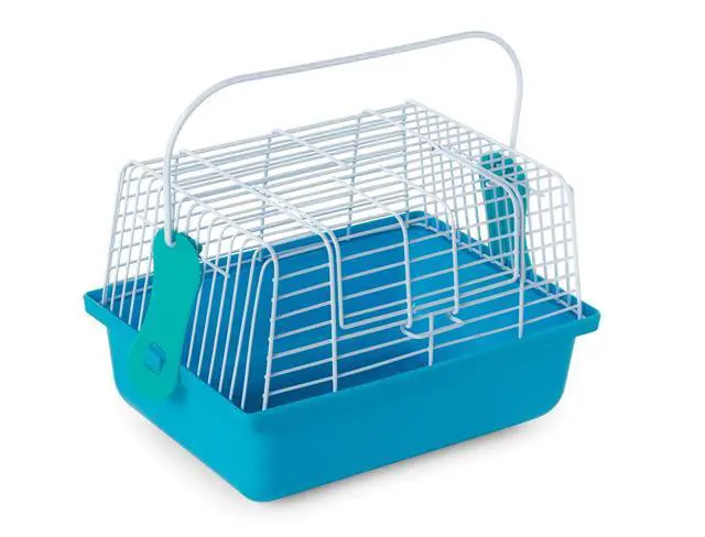 Alt view image 3 of 4 - Travel Cage for Birds and Small Animals, Blue (SP1304BLUE) | Small Parakeet, Gerbil, & Rat Carrier, Easy Pet Transportation, Travel Bird Cage, Lightweight & Portable