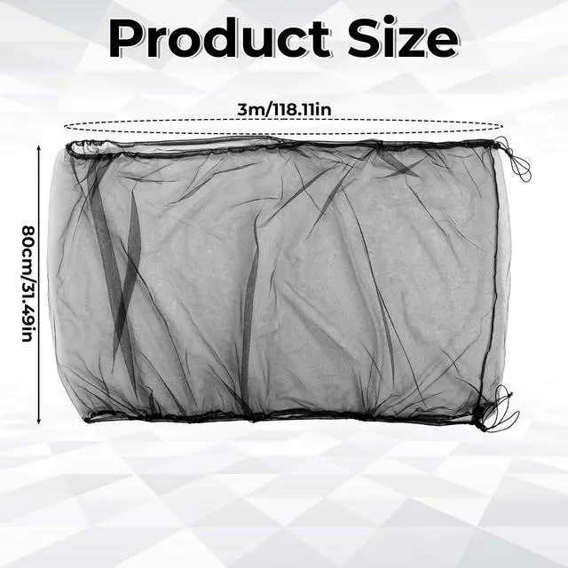 Alt view image 2 of 7 - Large Bird Cage Cover Bird Cage Seed Catcher 118 x 31 Inches Adjustable Elastic Band Mesh Birdcage Cover Net Skirt for Parrot Parakeet Macaw African Cages (Black)