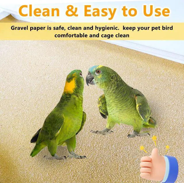 Alt view image 3 of 7 - 20PCS Gravel Paper for Bird Cage,16"x10" Cuttable Sand Paper Liners | Calcium Sandpaper for Hard-Billed Birds,Bird Cage Liners for Parrots,Cockatiels & All Your Feathered Friends