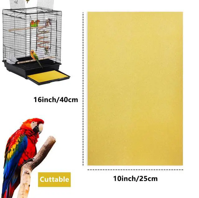 Alt view image 2 of 7 - 20PCS Gravel Paper for Bird Cage,16"x10" Cuttable Sand Paper Liners | Calcium Sandpaper for Hard-Billed Birds,Bird Cage Liners for Parrots,Cockatiels & All Your Feathered Friends
