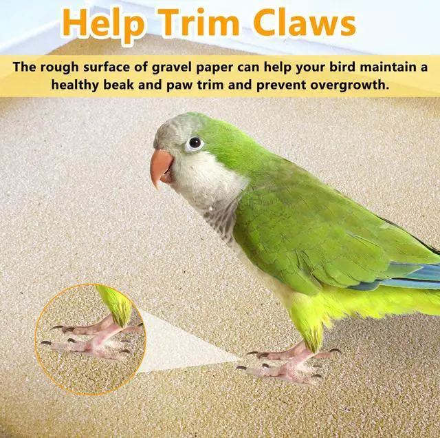Alt view image 4 of 7 - 20PCS Gravel Paper for Bird Cage,16"x10" Cuttable Sand Paper Liners | Calcium Sandpaper for Hard-Billed Birds,Bird Cage Liners for Parrots,Cockatiels & All Your Feathered Friends