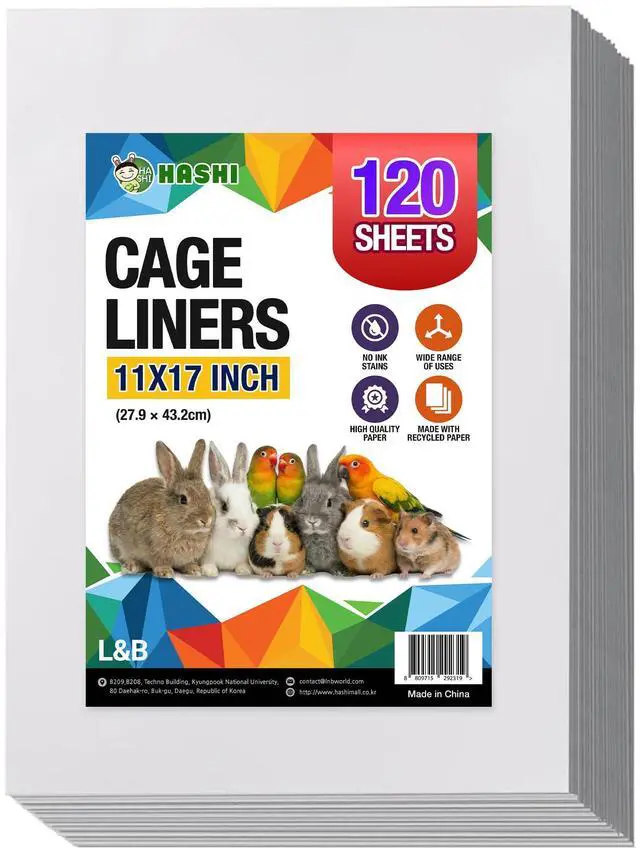 Main image of Bird Cage Liners, 11 x 17 in, 120 Unprinted Sheets, Absorbent Paper | 120 unprinted newsprint sheets, 11 x 17 in, gray. Ink-free liners for bird cages and small pet enclosures. Trim to fit.