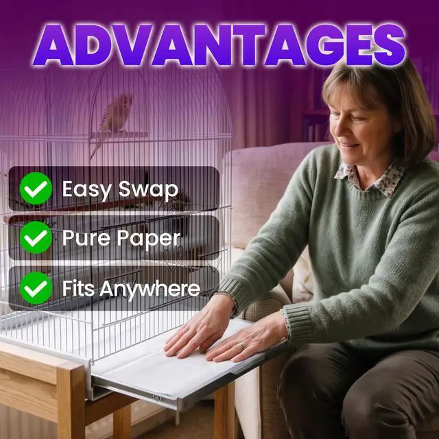 Alt view image 3 of 7 - Bird Cage Liners, 11 x 17 in, 120 Unprinted Sheets, Absorbent Paper | 120 unprinted newsprint sheets, 11 x 17 in, gray. Ink-free liners for bird cages and small pet enclosures. Trim to fit.