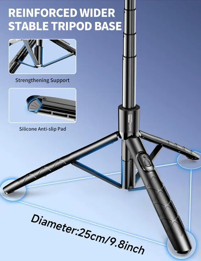 Alt view image 2 of 7 - Aluminum 71" Phone Tripod, Travel Tripods for iPhone with Remote, Extendable Cell Phone Selfie Stick Tripod Stand Compatible with iPhone 17/16/15/14/13/Android/Camera