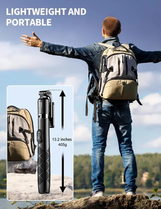 Alt view image 7 of 7 - Aluminum 71" Phone Tripod, Travel Tripods for iPhone with Remote, Extendable Cell Phone Selfie Stick Tripod Stand Compatible with iPhone 17/16/15/14/13/Android/Camera