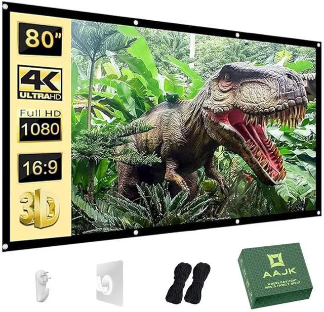 Main image of 80inch Outdoor Projector Screen Anti Crease Portable Movie Screen | Projector Screen Outdoor, Washable, 16:9, Foldable, Home Theater Outdoor Indoor, Support Double Sided Projection Screen