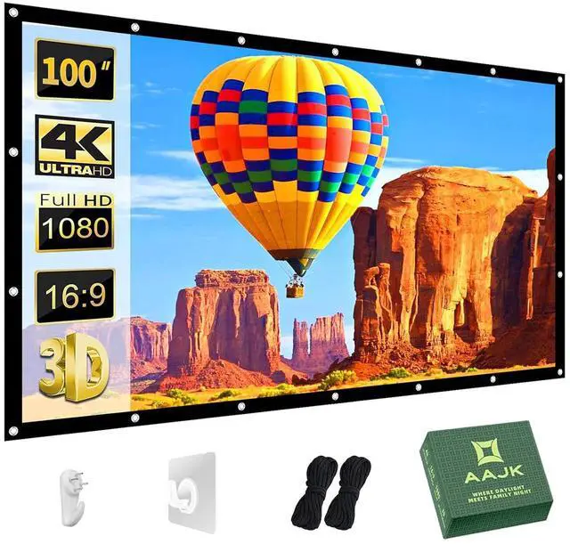Main image of 100inch Outdoor Projector Screen Anti Crease Portable Movie Screen | Projector Screen Outdoor, Washable, 16:9, Foldable, Home Theater Outdoor Indoor, Support Double Sided Projection Screen