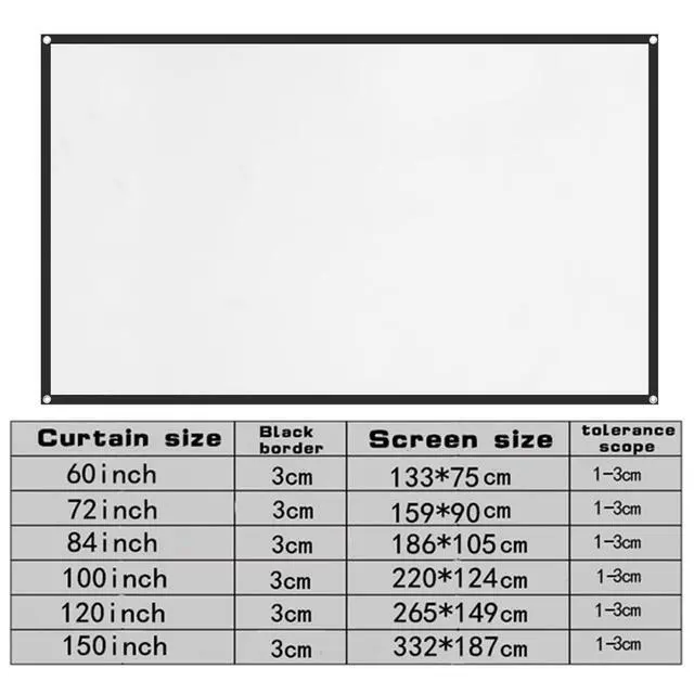 Alt view image 6 of 7 - Projector Screen, 4K HD Home Movie Projection Screen, 60" Anti-Crease Theater Screens Indoor Outdoor