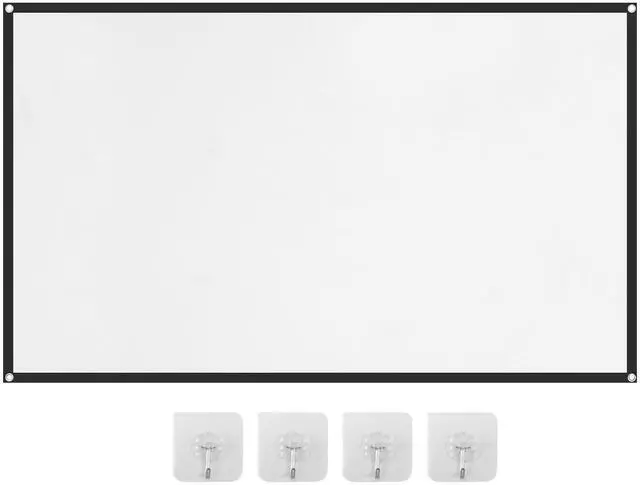 Main image of Projector Screen, White Projector Screen, 16:9 No Crease Home Theater Foldable Projection Screen 60"|72"|84"|100"|120"|150"