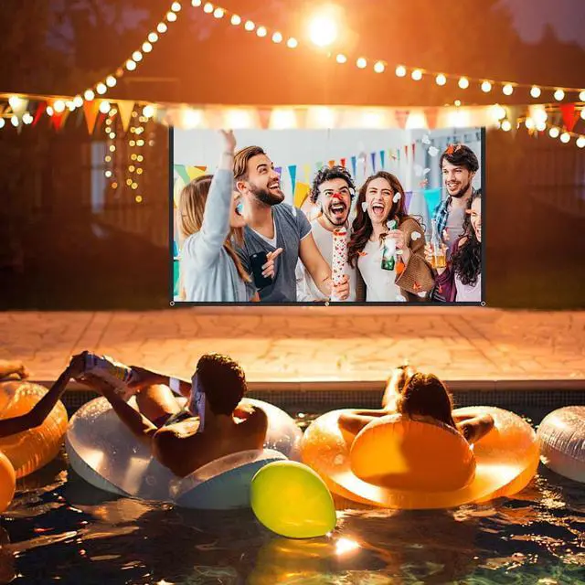 Alt view image 3 of 7 - Projector Screen, White Projector Screen, 16:9 No Crease Home Theater Foldable Projection Screen 60"|72"|84"|100"|120"|150" (60 inch Thickened)