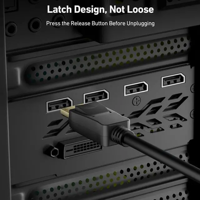 Alt view image 4 of 7 - DisplayPort to DisplayPort 6 Feet Cable, Benfei DP to DP Male to Male Cable Gold-Plated Cord, Supports 4K@60Hz, 2K@144Hz Compatible for Lenovo, Dell, HP, ASUS and More