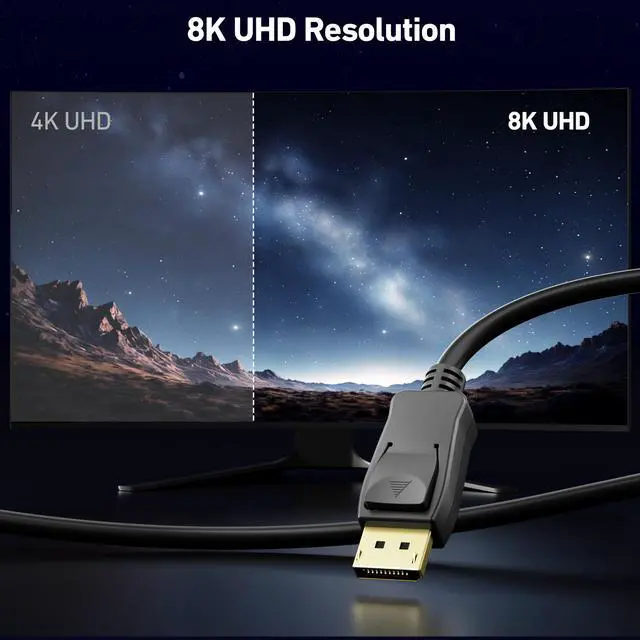 Alt view image 5 of 7 - DisplayPort to DisplayPort 6 Feet Cable, Benfei DP to DP Male to Male Cable Gold-Plated Cord, Supports 4K@60Hz, 2K@144Hz Compatible for Lenovo, Dell, HP, ASUS and More