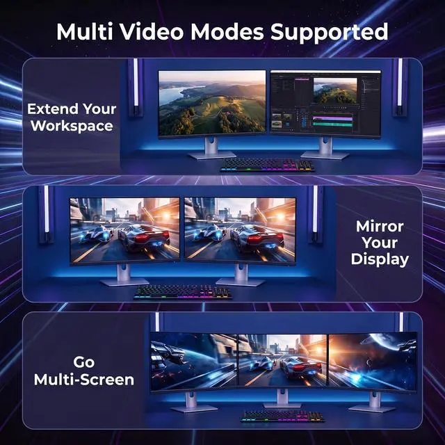 Alt view image 4 of 7 - DisplayPort Cable 1.4, 8K@60Hz 4K@144Hz Ultra HD DisplayPort Cord | 32.4Gbps HDR HDCP, FreeSync G-Sync, Braided DP Cables for Monitors, HDTVs, Gaming, PC Graphics 1.5ft/0.5M