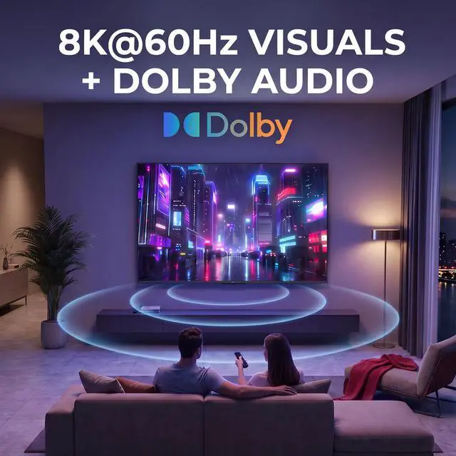 Alt view image 7 of 7 - DisplayPort Cable 1.4, 8K@60Hz 4K@144Hz Ultra HD DisplayPort Cord | 32.4Gbps HDR HDCP, FreeSync G-Sync, Braided DP Cables for Monitors, HDTVs, Gaming, PC Graphics 1.5ft/0.5M