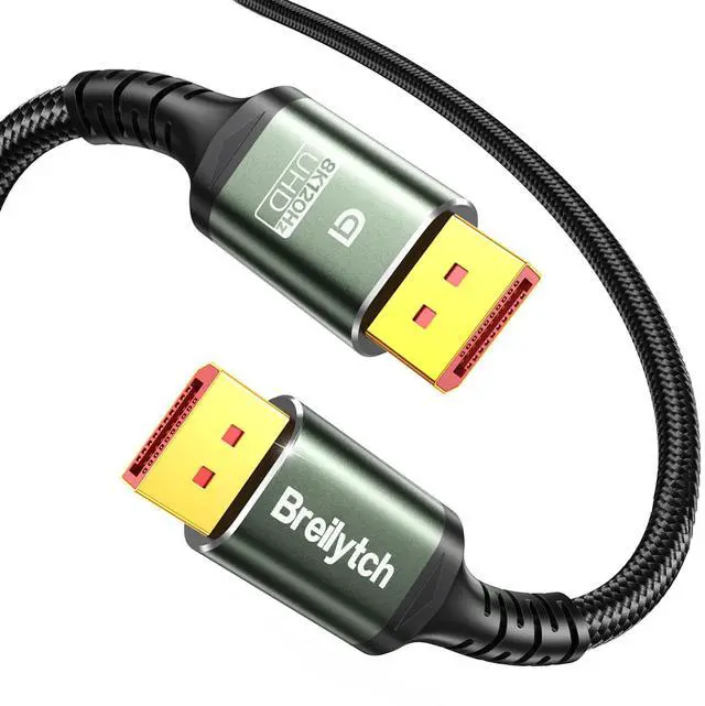 Main image of 8K Displayport Cable 2.1, 40Gbps 3.3FT DP 2.1 Cable, Braided DP Cord 8K@120Hz 4K@240Hz 2K@360Hz, Display port Cord for HDR10 DSC 1.2a, G-Sync FreeSync Gaming PC, Gaming Monitor 5090, AMD 7900XTX