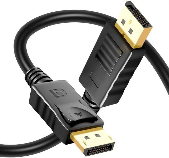 Main image of Premium 6ft DisplayPort Cable 4K@60Hz, 1440p@165Hz, 1080p@240Hz, High-Speed HD DP to DP Cord with Locking Latches, Designed for PC, Graphics Card, TV, Laptop, Monitor and Gaming PC Accessories