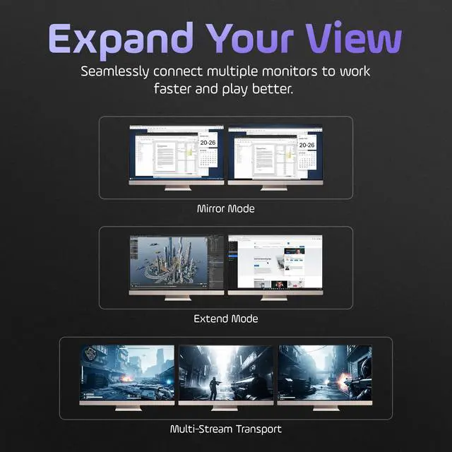 Alt view image 4 of 7 - Premium 6ft DisplayPort Cable 4K@60Hz, 1440p@165Hz, 1080p@240Hz, High-Speed HD DP to DP Cord with Locking Latches, Designed for PC, Graphics Card, TV, Laptop, Monitor and Gaming PC Accessories