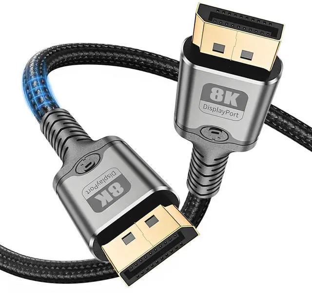 Main image of 8K DisplayPort Cable 1.4, 3.3FT DP Cord (VESA Certified, 8K@60Hz) | 32.4Gbps High Speed Display Port Cable for Gaming Monitor, HDR/FreeSync/G-Sync, Braided & Gold-Plated (DP to DP)