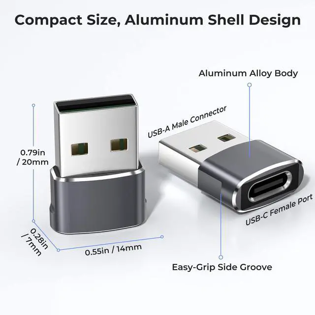 Alt view image 5 of 7 - USB to USB C Adapter,USBC Female to USB A Male Charger Adapter | Type C Converter for iPhone 17 17e Pro Max,16 15,Apple Watch iWatch S11 S10 SE,AirPods 3,iPad mini Air,Samsung Galaxy S25 S26