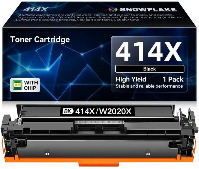 Main image of 414A 414X Toner Cartridges Compatible 414A 414X W2020A W2020X Replacement for HP Color Pro MFP M479fdn M479fdw M454dw M454dn M479 M454 (1 Black)