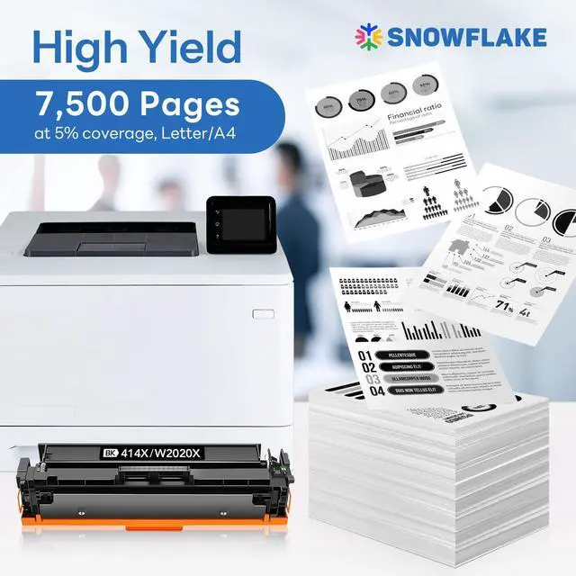 Alt view image 3 of 6 - 414A 414X Toner Cartridges Compatible 414A 414X W2020A W2020X Replacement for HP Color Pro MFP M479fdn M479fdw M454dw M454dn M479 M454 (1 Black)