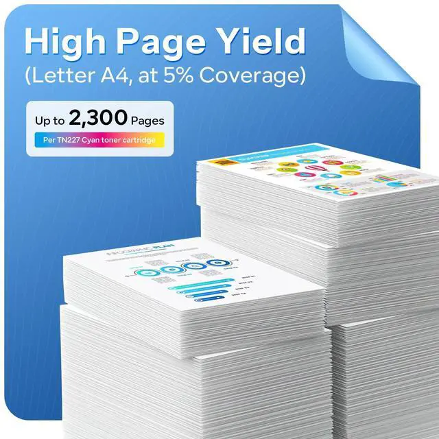 Alt view image 3 of 6 - TN227 TN-227C High Yield Toner Cartridge Cyan Replacement for Brother TN227C TN-227 HL-L3270CDW MFC-L3770CDW HL-L3290CDW MFC-L3750CDW HL-L3210CW Printer 1 Pack