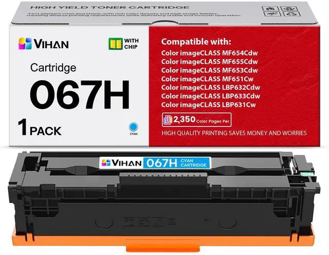 Main image of 067H Cyan Toner Cartridge 1 Pack Replacement for Canon 067 067H imageCLASS LBP633Cdw MF656Cdw LBP632Cdw MF653Cdw MF654Cdw Printer Ink (1 Pack)
