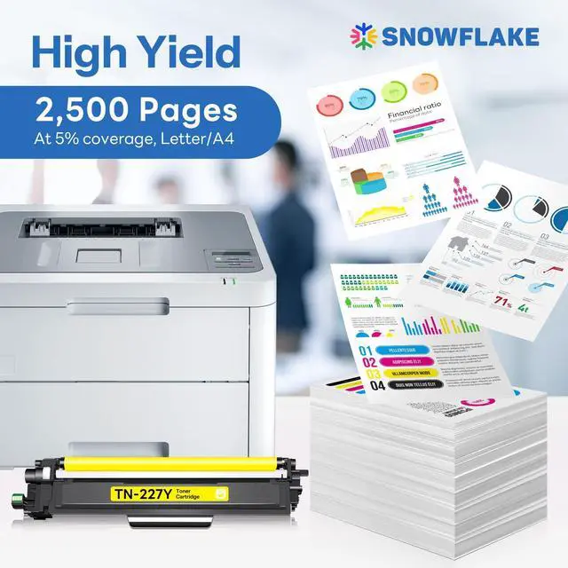 Alt view image 3 of 6 - TN227 TN227Y High Yield Toner Cartridge Compatible TN-227Y Toner Replacement for Brother TN-227 TN227 MFC-L3770CDW MFC-L3710CW Printer Toner (1 Yellow).