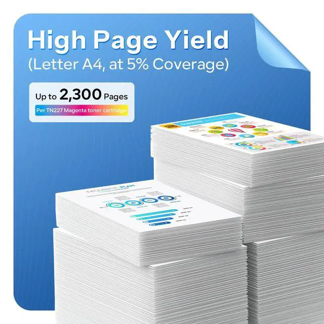 Alt view image 3 of 6 - TN227M Toner Cartridge Compatible TN-227 TN227 Magenta Replacement for Brother TN227 TN-227M HL-L3270CDW MFC-L3770CDW HL-L3290CDW Printer 1 Pack