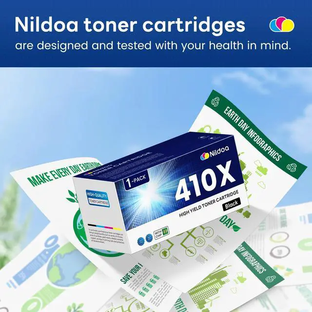 Alt view image 6 of 7 - 1 Pack 410X CF410X Black Toner Cartridge Replacement for HP 410X CF410X