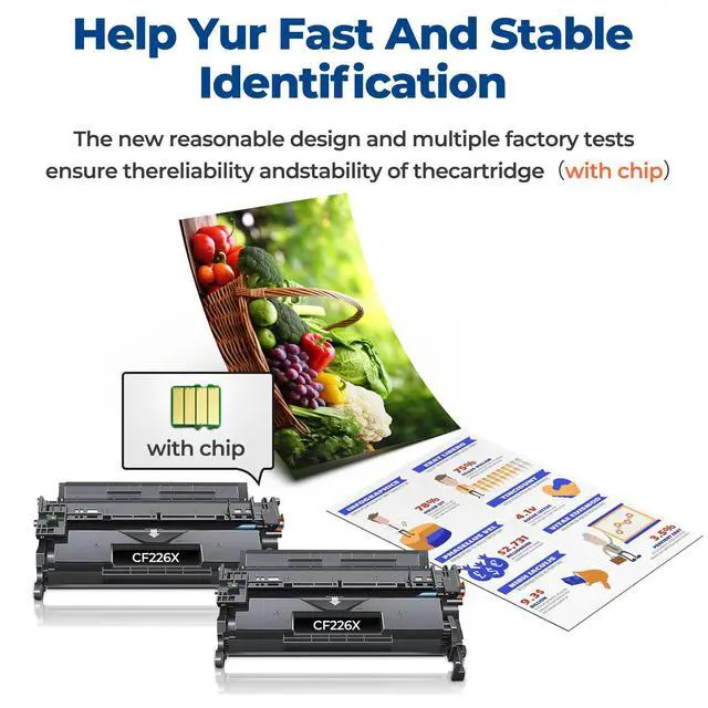 Alt view image 3 of 6 - 26X CF226X 2 Pack Black Toner Cartridges High Yeild compatible for 26X