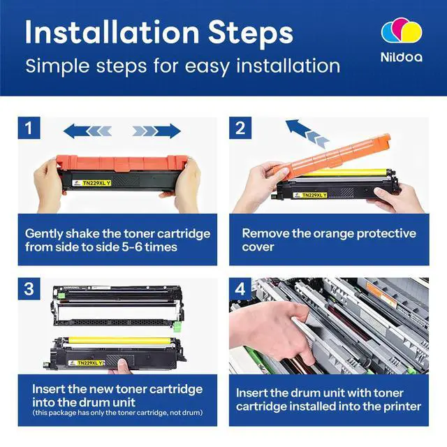 Alt view image 4 of 7 - TN229XL Toner Cartridge Yellow 1 Pack Replacement for Brother TN229XLY | TN-229XL MFC-L3720CDW MFC-L3780CDW HL-L3280CDW Printer Ink Cartridge