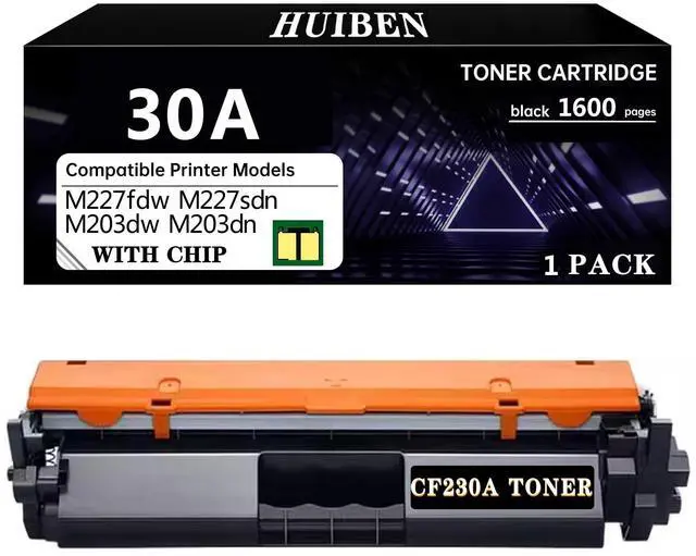 Main image of CF230A 30A Toner Cartridge Standard Capacity (with chip) 1Pack Replacement for CF230A 30A Cartridges Compatible with HP Laserjet Pro M203dw M203dn MFP M227fdw M227sdn Printer(1BK)