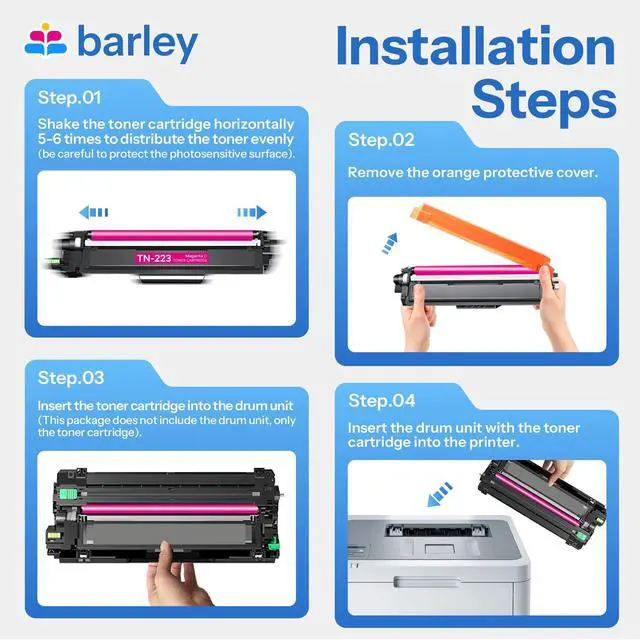 Alt view image 6 of 7 - TN223 TN223M Toner Cartridge Compatible TN223 Toner Replacement for Brother MFC-L3770CDW MFC-L3710CW HL-L3290CDW HL-L3210CW HL-L3270CDW Printer (1 Magenta)