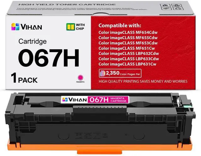 Main image of 067H Magenta Toner Cartridge 1 Pack Replacement for Canon 067 067H Magenta imageCLASS LBP633Cdw MF656Cdw LBP632Cdw MF653Cdw MF654Cdw Printer Ink (1 Pack)
