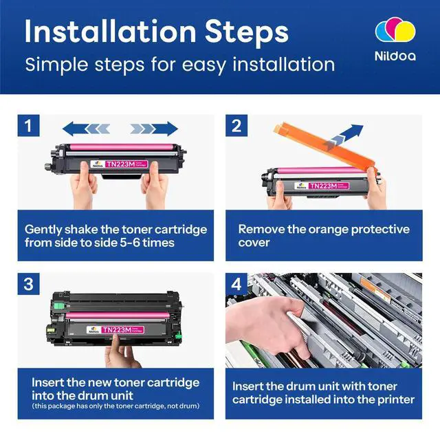 Alt view image 3 of 7 - TN223 TN223M Toner Cartridge Magenta Replacement for Brother TN-223 | TN-223M MFC-L3710CW MFC-L3750CDW MFC-L3770CDW HL-L3210CW HL-L3230CDW Printer Ink, 1 Pack