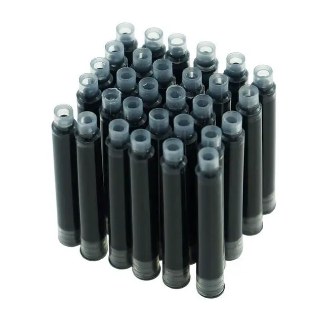 Alt view image 2 of 7 - Fountain Pen Ink Cartridges Black Color, Set of 30 Refill Ink Cartridges, 3.4 mm Bore Diameter
